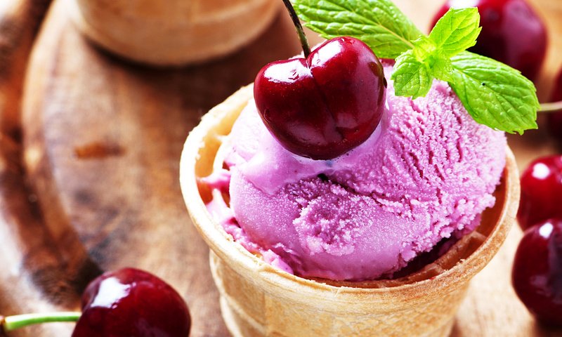 Обои мороженое, ягоды, вишня, мороженное, десерт, вишенка, ice cream, berries, cherry, dessert разрешение 2880x2097 Загрузить