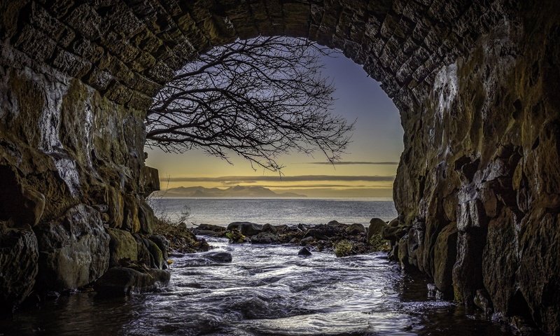 Обои природа, море, мост, туннель, шотландия, nature, sea, bridge, the tunnel, scotland разрешение 2560x1600 Загрузить