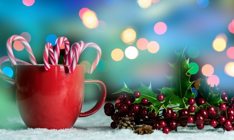 Обои новый год, листья, зима, конфеты, кружка, ягоды, рождество, леденцы, new year, leaves, winter, candy, mug, berries, christmas, lollipops разрешение 1920x1080 Загрузить