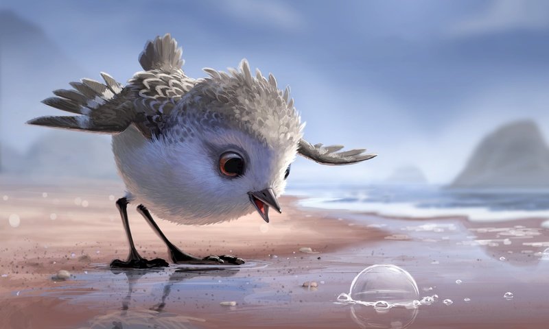 Обои мультфильм, клюв, перья, птичка, пиксар, дисней, cartoon, beak, feathers, bird, pixar, disney разрешение 2880x1800 Загрузить