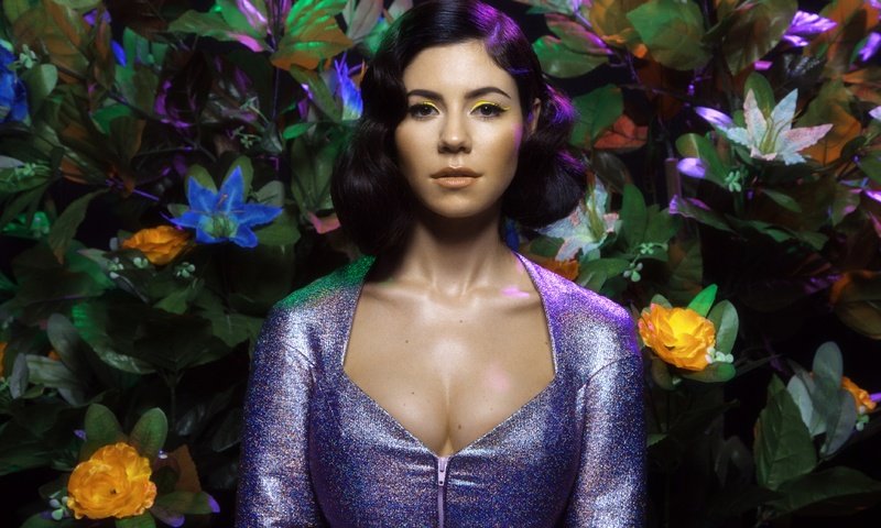 Обои цветы, декольте, девушка, marina and the diamonds, марина ламбрини диамандис, платье, брюнетка, взгляд, волосы, лицо, певица, flowers, neckline, girl, marina diamandis lambrini, dress, brunette, look, hair, face, singer разрешение 3743x2495 Загрузить