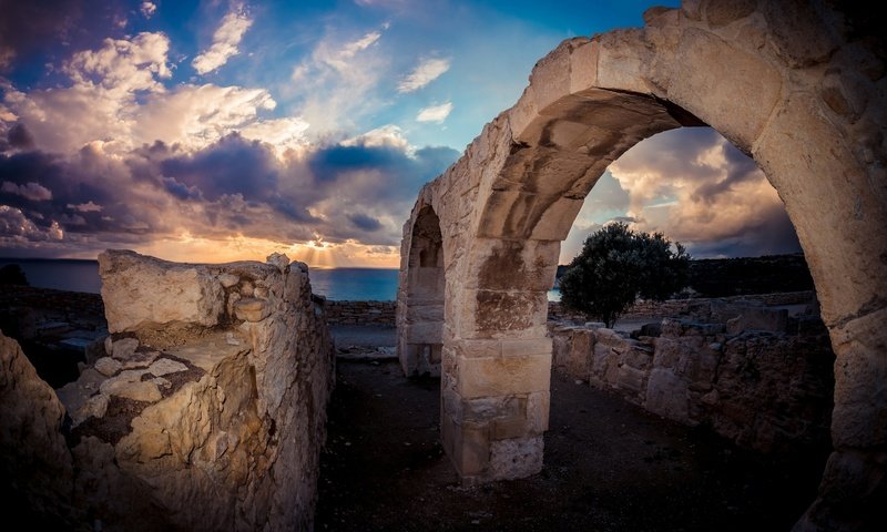 Обои камни, закат, руины, кипр, stones, sunset, ruins, cyprus разрешение 1920x1281 Загрузить