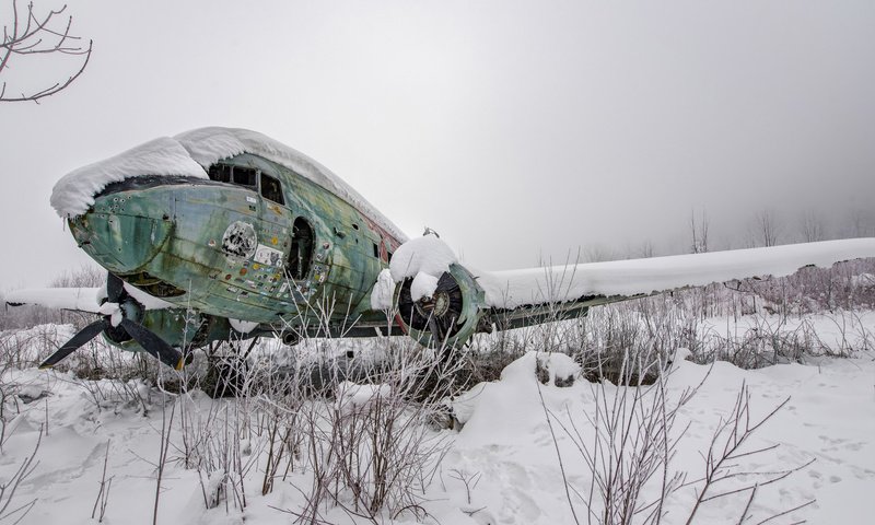 Обои снег, зима, самолет, snow, winter, the plane разрешение 2112x1188 Загрузить