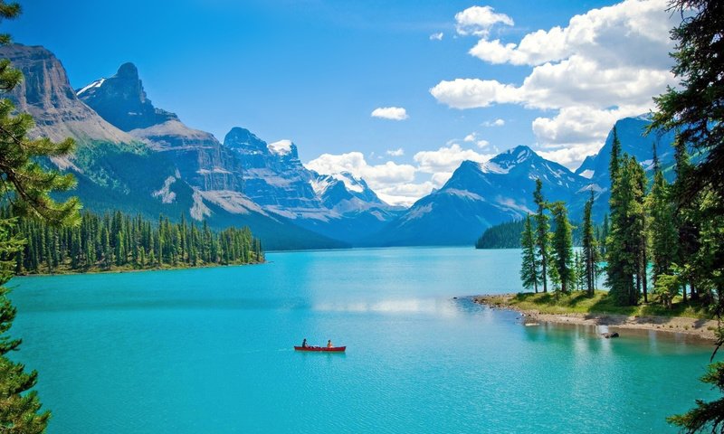 Обои озеро, горы, лес, lake, mountains, forest разрешение 2048x1152 Загрузить