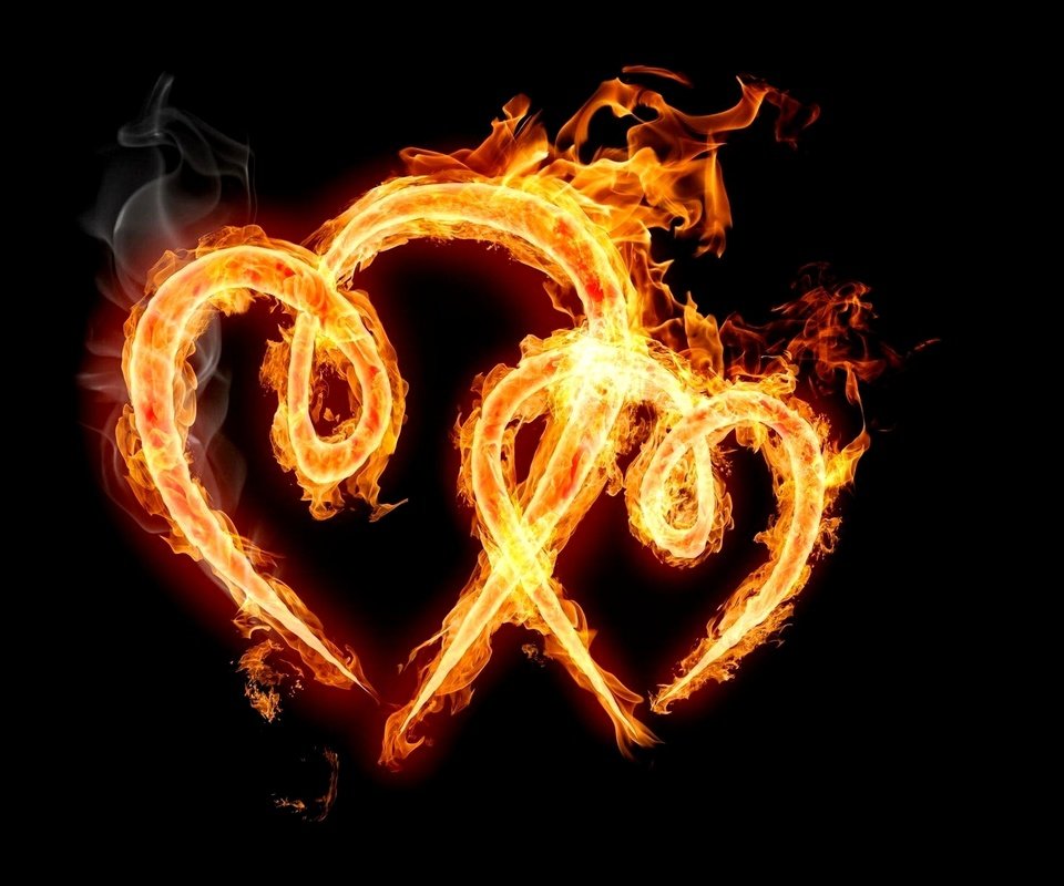 Обои фон, черный, сердца, два, огненых, background, black, heart, two, fire разрешение 1920x1200 Загрузить