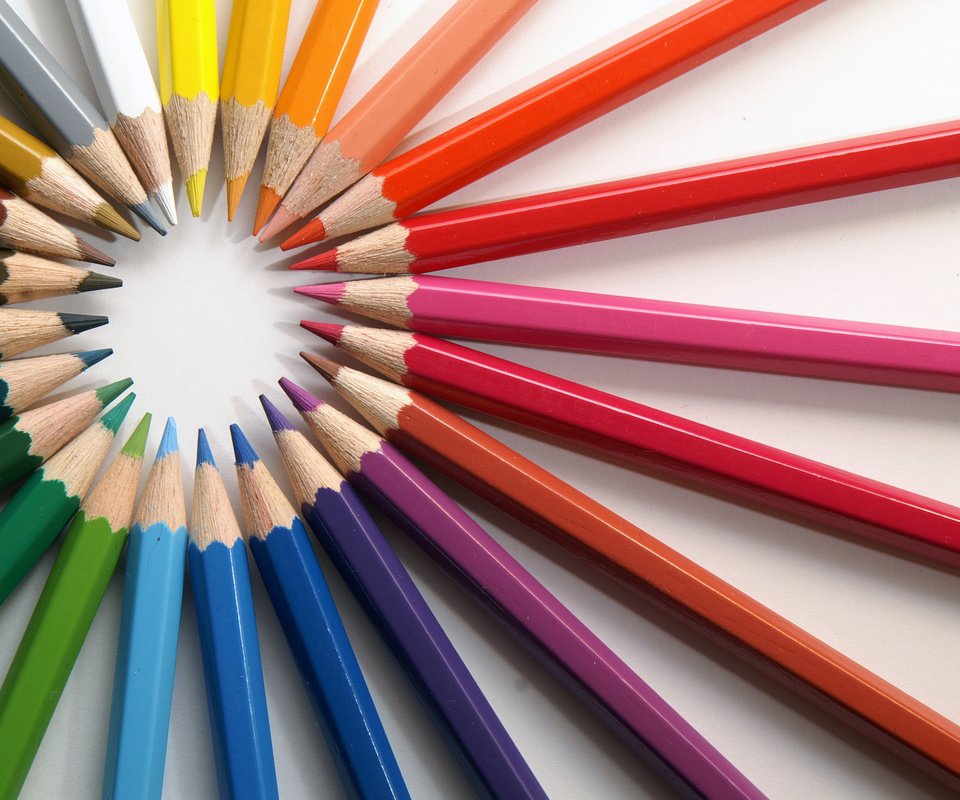 Обои цвета, краски, радуга, карандаши, белый фон, цветные карандаши, color, paint, rainbow, pencils, white background, colored pencils разрешение 3008x2000 Загрузить