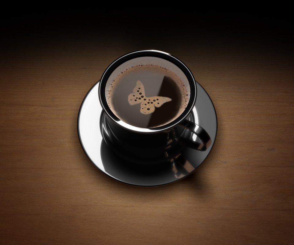 Обои кофе, бабочка, чашка, пенка, coffee, butterfly, cup, foam разрешение 1920x1200 Загрузить