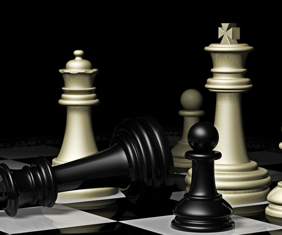 Обои шахматы, чёрно-белые, пешки, chess, black and white, pawns разрешение 1920x1200 Загрузить