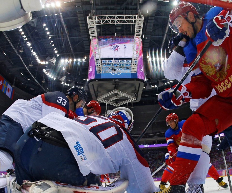 Обои хоккей, сочи 2014, xxii зимние олимпийские игры, россия-словакия, hockey, sochi 2014, the xxii winter olympic games, russia-slovakia разрешение 4234x2045 Загрузить