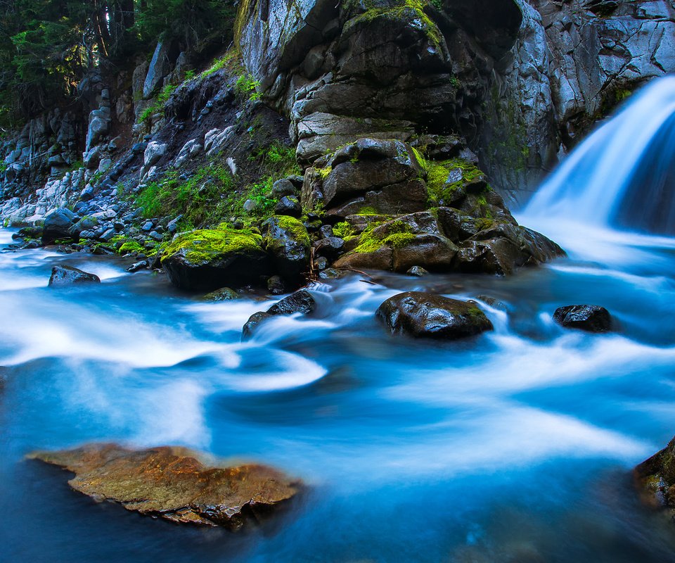 Обои река, пейзаж, водопад, вашингтон, rainier national park, river, landscape, waterfall, washington разрешение 1920x1080 Загрузить