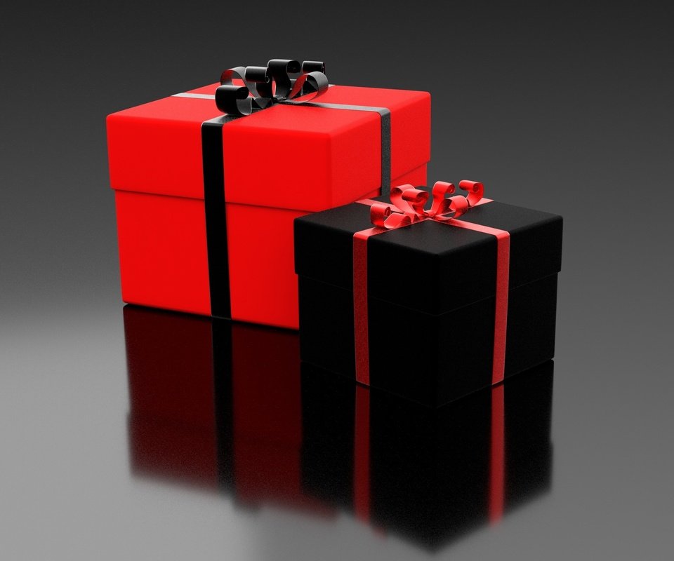 Обои подарки, черный, красный, ленты, коробки, gifts, black, red, tape, box разрешение 3000x1968 Загрузить