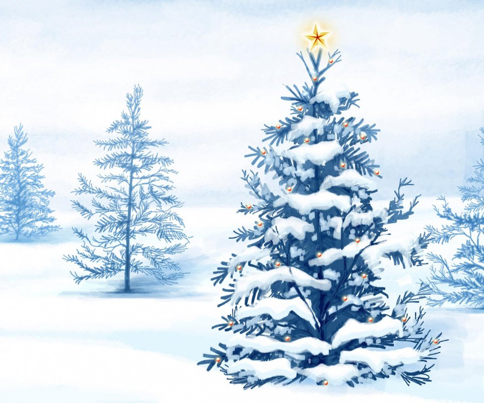 Обои деревья, снег, новый год, елка, вектор, звезда, рождество, гирлянда, trees, snow, new year, tree, vector, star, christmas, garland разрешение 2560x1600 Загрузить