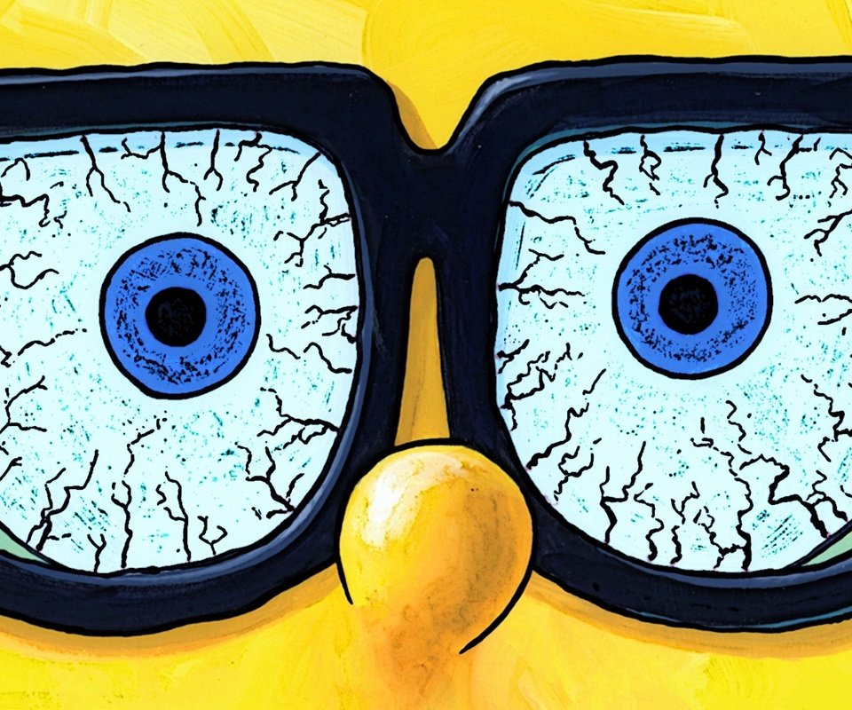 Обои глаза, взгляд, очки, губка, спанч боб, eyes, look, glasses, sponge, spongebob разрешение 3840x2160 Загрузить