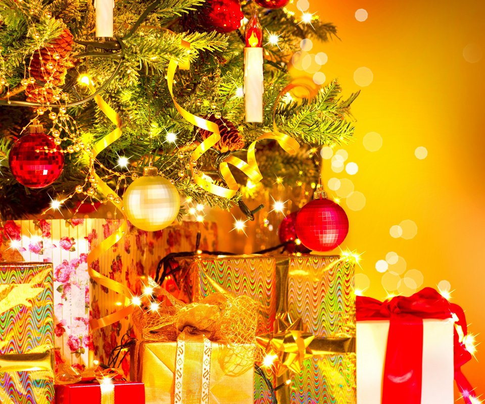 Обои новый год, шары, подарки, ель, игрушки, рождество, new year, balls, gifts, spruce, toys, christmas разрешение 1920x1200 Загрузить