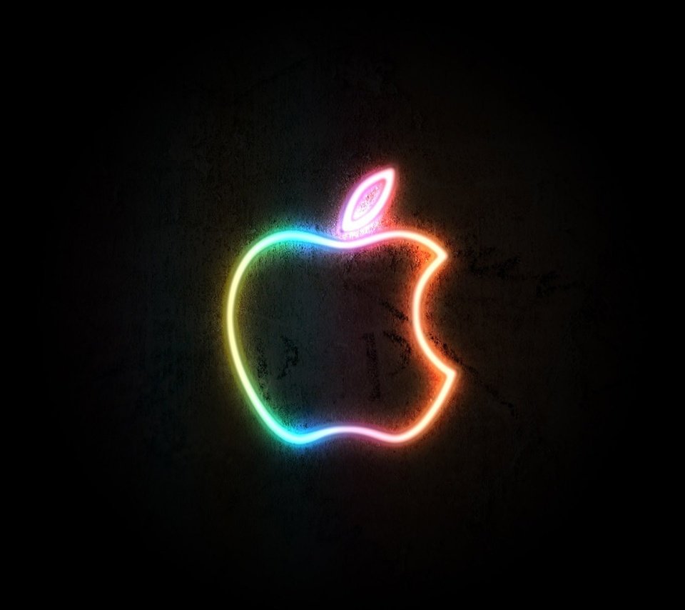 Обои неон, черный, логотип, эппл, neon, black, logo, apple разрешение 1920x1200 Загрузить