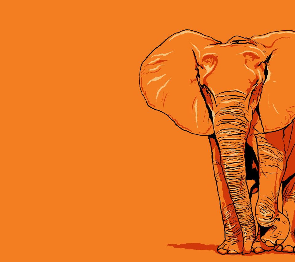 Обои арт, рисунок, слон, гигант, оранжевое, art, figure, elephant, giant, orange разрешение 2560x1600 Загрузить