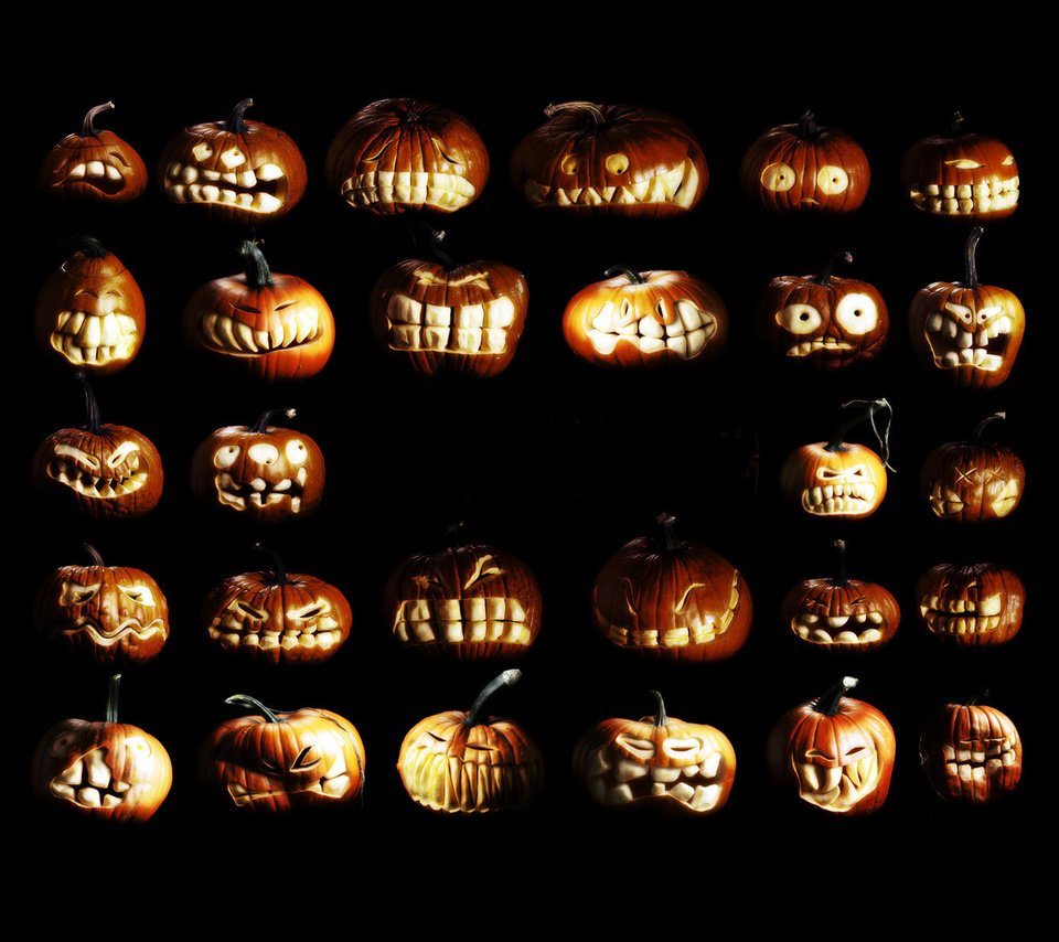 Обои хэллоуин, хеллоуин, тыквы, halloween, pumpkin разрешение 1920x1200 Загрузить