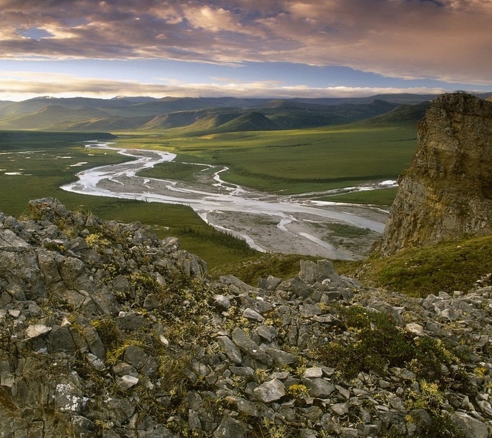 Обои скалы, канада, юкон, национальный парк клуэйн, kluane national park, muskeg creek tors, rocks, canada, yukon разрешение 1920x1080 Загрузить