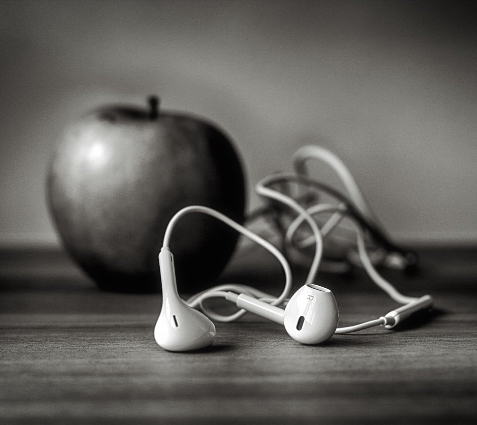 Обои наушники, яблоко, айфон, ☊, ѽ, ч-б, headphones, apple, iphone, us, ,, b-b разрешение 5184x3456 Загрузить