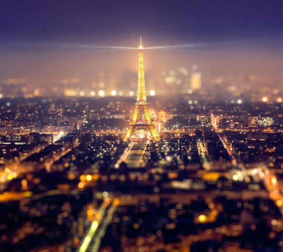 Обои ночь, огни, город, париж, франция, эйфелева башня, night, lights, the city, paris, france, eiffel tower разрешение 3840x2160 Загрузить