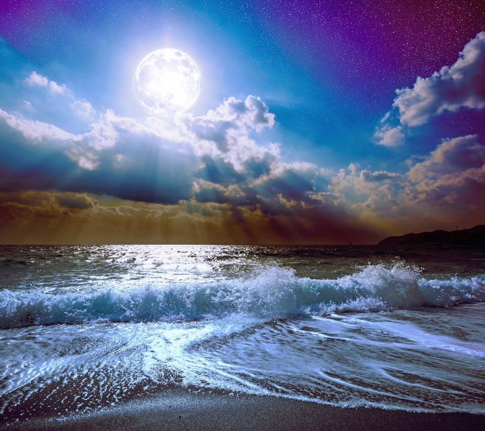 Обои море, пляж, луна, 7, sea, beach, the moon разрешение 7000x4667 Загрузить