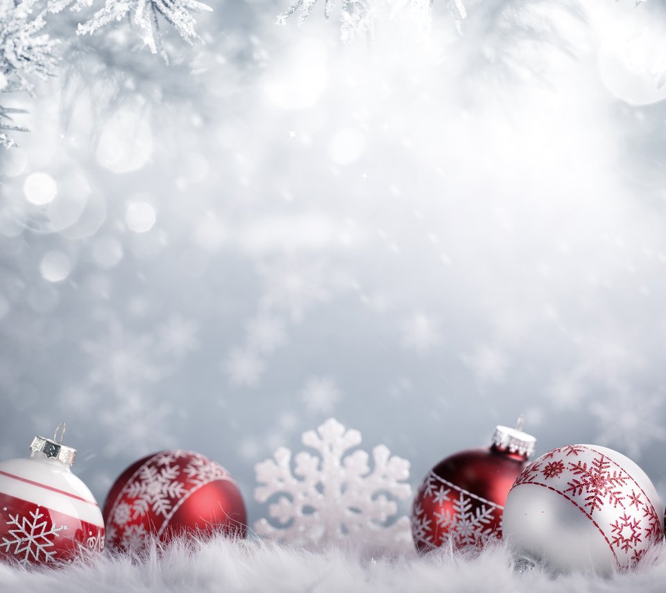 Обои новый год, шары, снежинки, рождество, елочные игрушки, декор, new year, balls, snowflakes, christmas, christmas decorations, decor разрешение 3840x2400 Загрузить