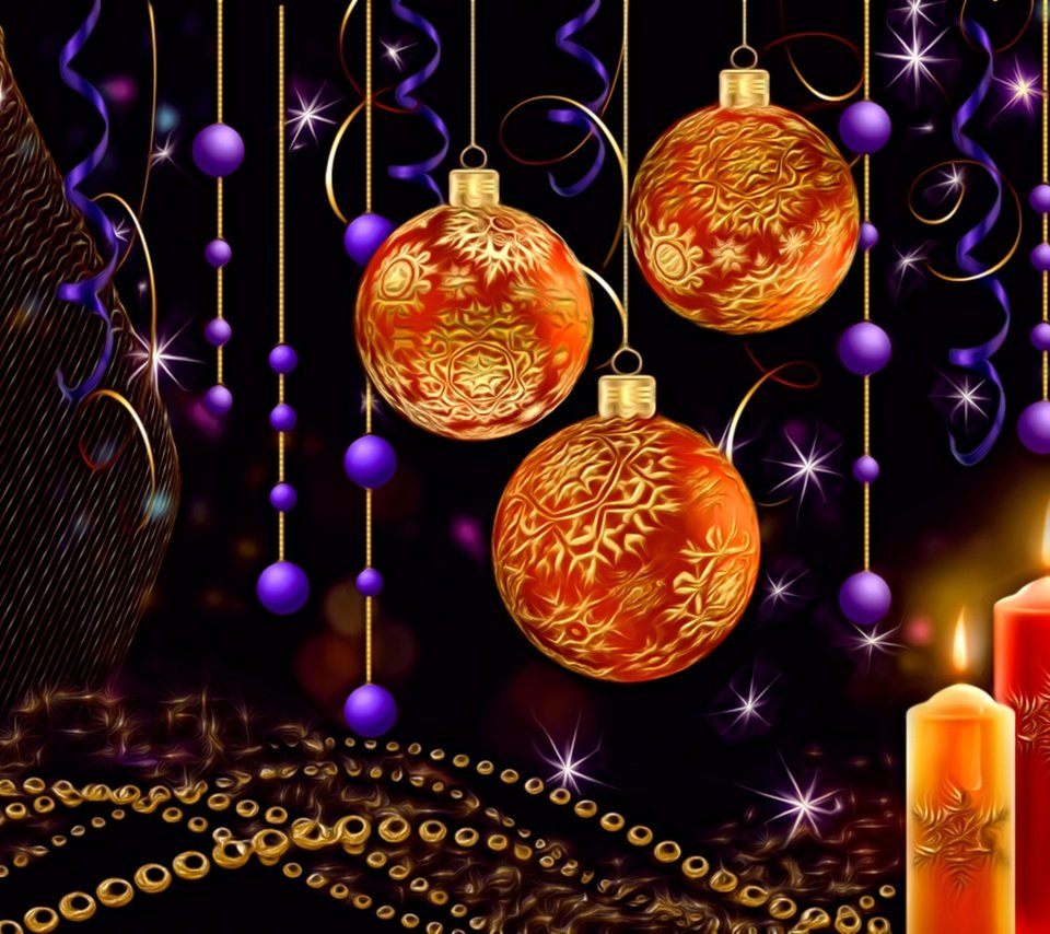 Обои свет, рождество, свечи, искры, новый год, шарики, рендеринг, темный фон, гирлянды, бусы, light, christmas, candles, sparks, new year, balls, rendering, the dark background, garland, beads разрешение 1950x1222 Загрузить