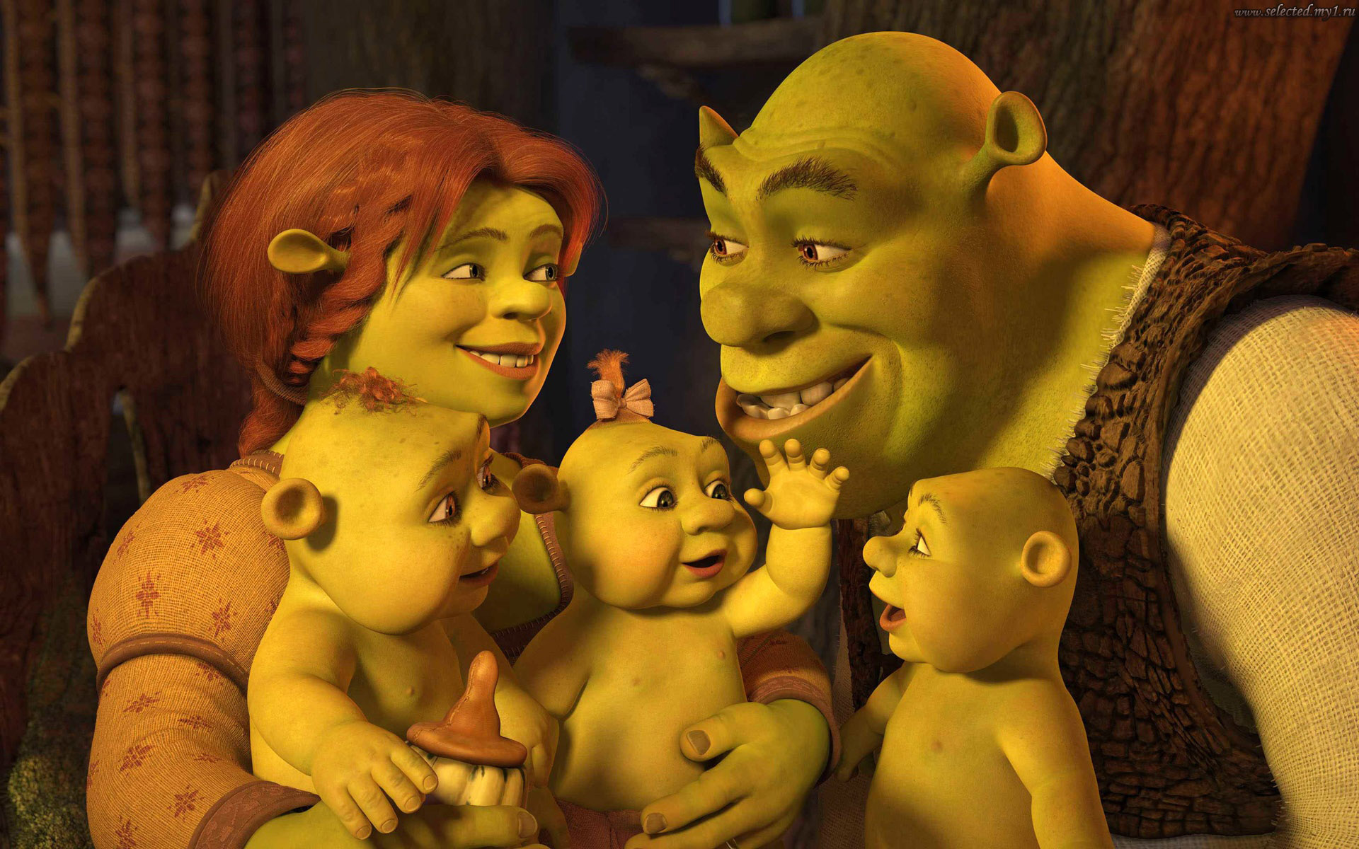 Обои дети, шрек, фиона, children, shrek, fiona разрешение 1920x1200 Загрузить