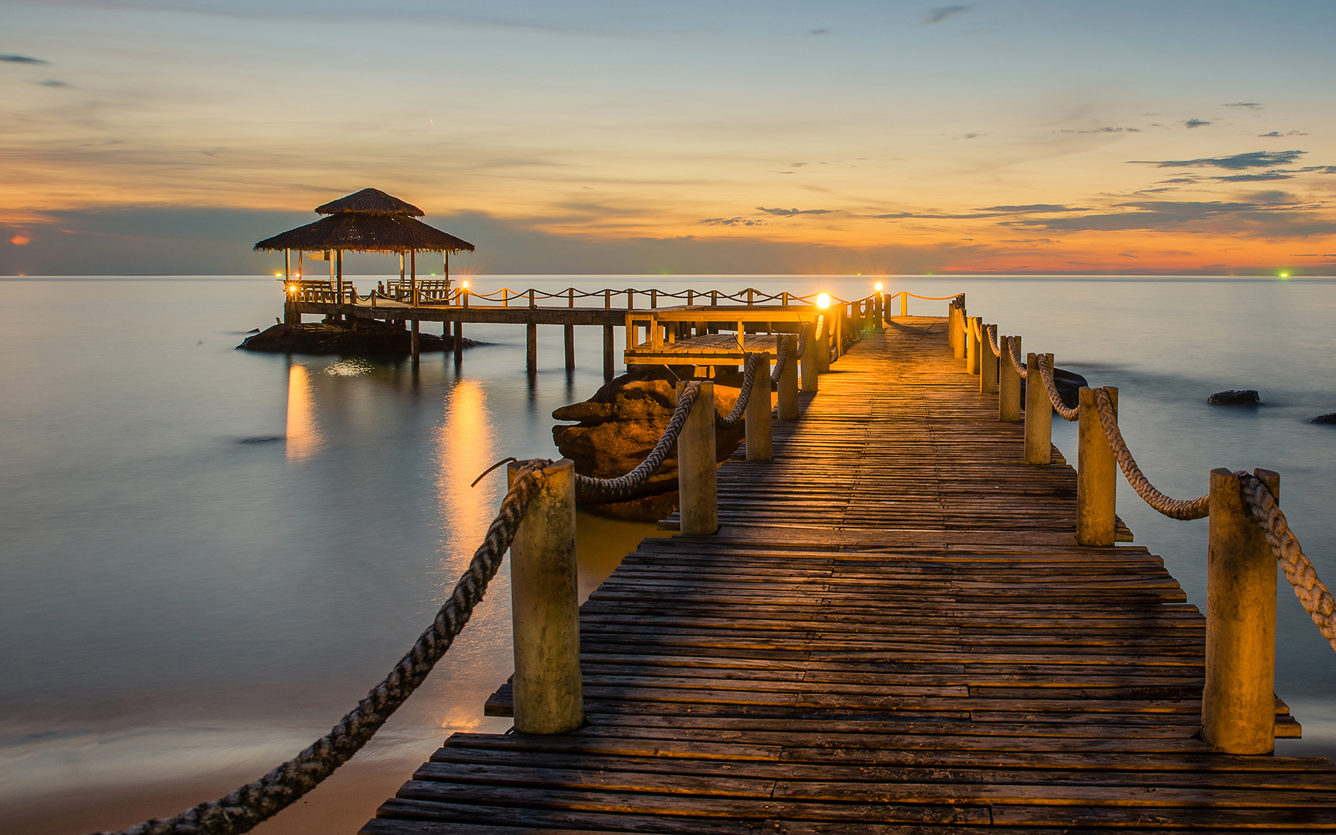 Обои закат, море, пирс, причал, sunset, sea, pierce, pier разрешение 1920x1200 Загрузить