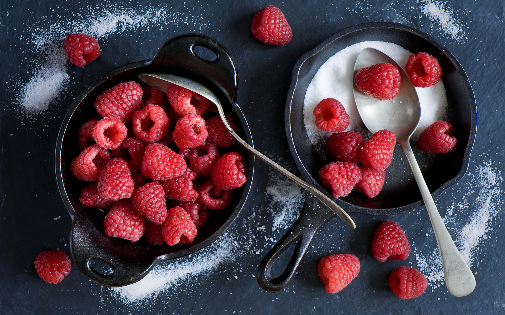 Обои малина, ягоды, сахар, anna verdina, ложки, анна вердина, raspberry, berries, sugar, spoon, anna verdin разрешение 1920x1200 Загрузить