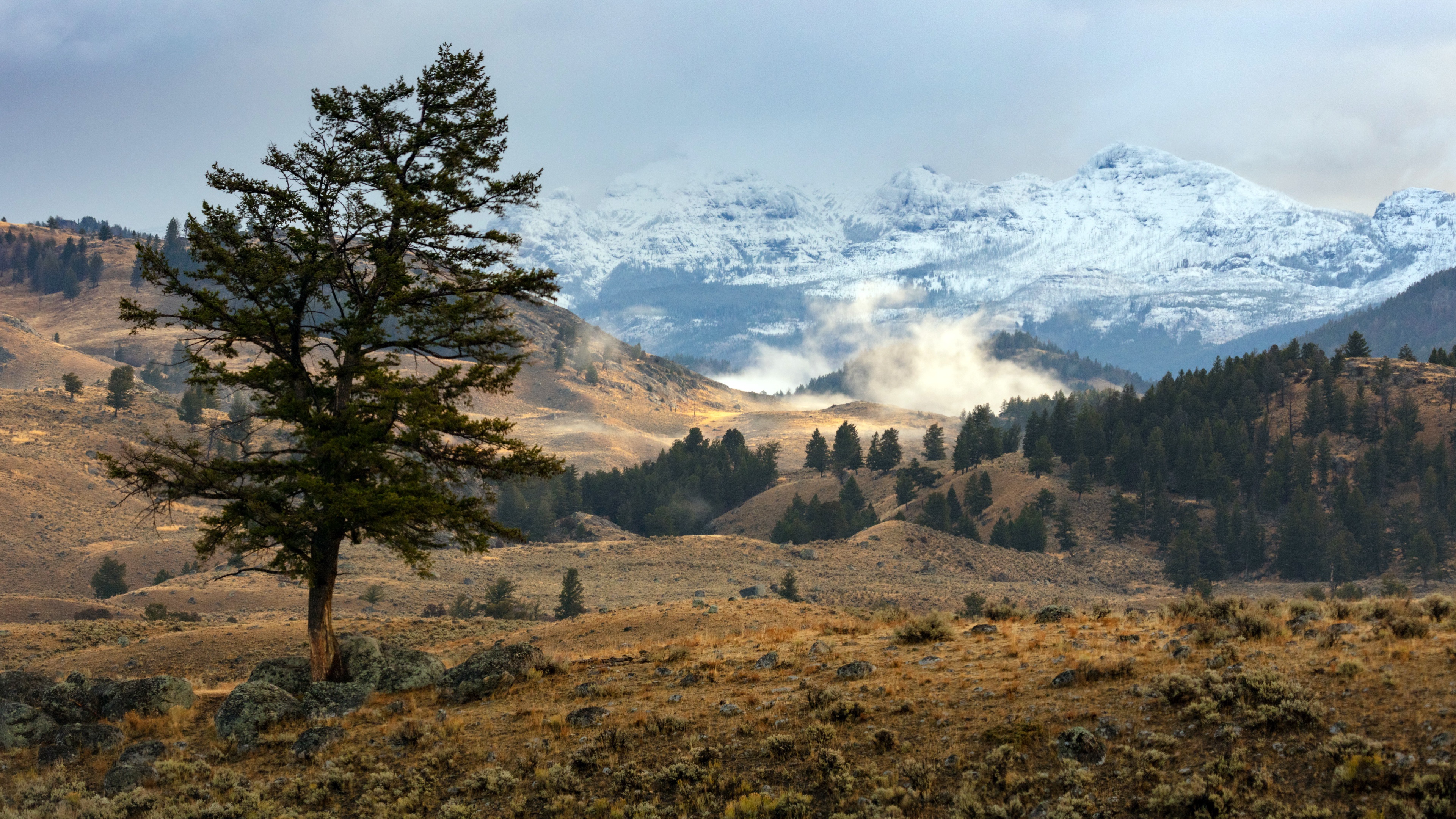 Обои горы, природа, осень, mountains, nature, autumn разрешение 3840x2160 Загрузить