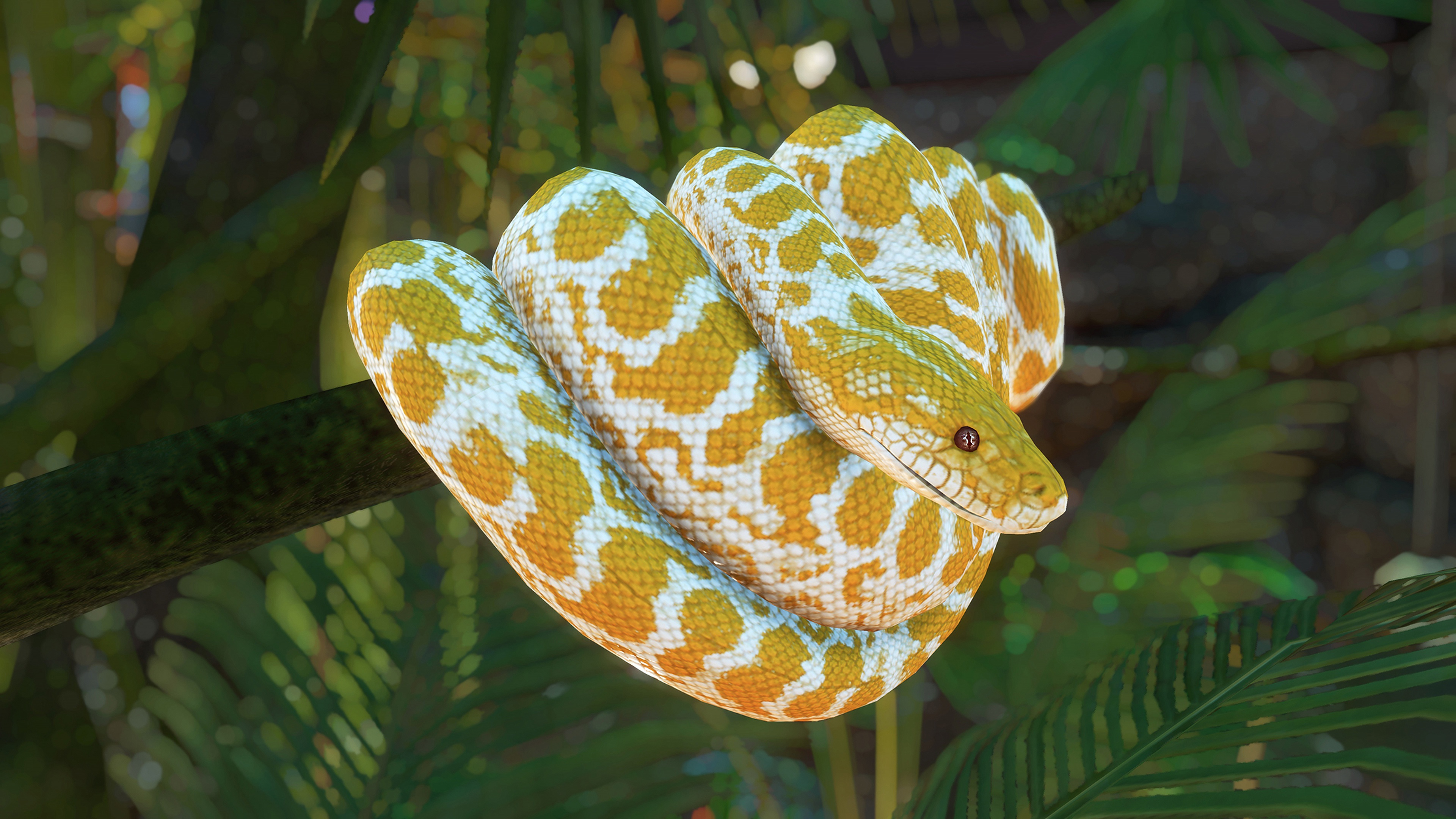 Обои природа, желтый, рендеринг, змея, питон, боке, nature, yellow, rendering, snake, python, bokeh разрешение 3840x2160 Загрузить